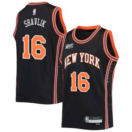 2021-22City Ron Shavlik Twill Basketball Jersey -Knicks #16 Shavlik Twill Jerseys, FREE SHIPPING