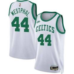 White Classic Paul Westphal Twill Basketball Jersey -Celtics #44 Westphal Twill Jerseys, FREE SHIPPING