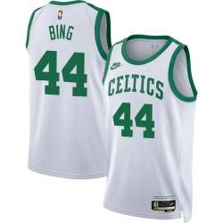 White Classic Dave Bing Twill Basketball Jersey -Celtics #44 Bing Twill Jerseys, FREE SHIPPING