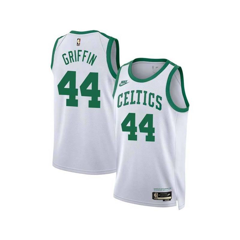 White Classic Adrian Griffin Twill Basketball Jersey -Celtics #44 Griffin Twill Jerseys, FREE SHIPPING