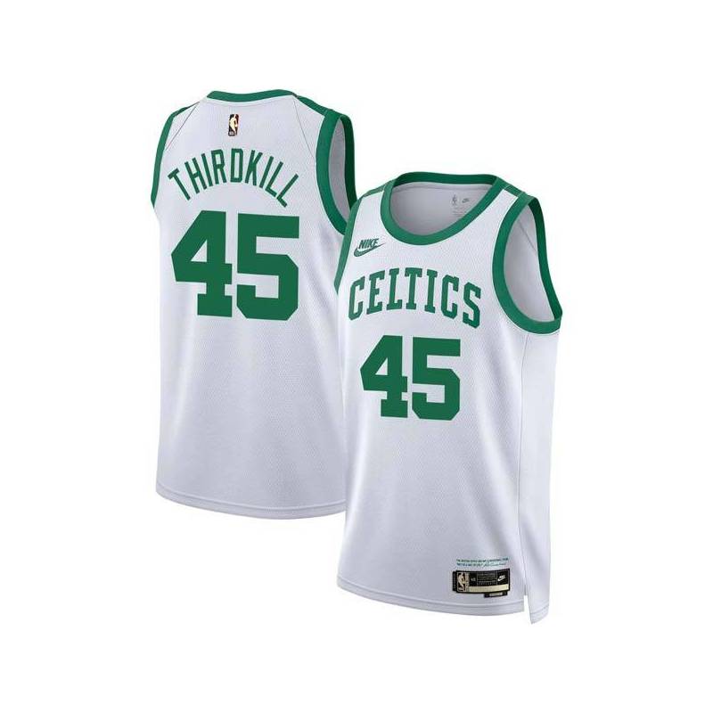 White Classic David Thirdkill Twill Basketball Jersey -Celtics #45 Thirdkill Twill Jerseys, FREE SHIPPING