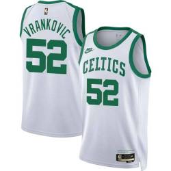 White Classic Stojko Vrankovic Twill Basketball Jersey -Celtics #52 Vrankovic Twill Jerseys, FREE SHIPPING