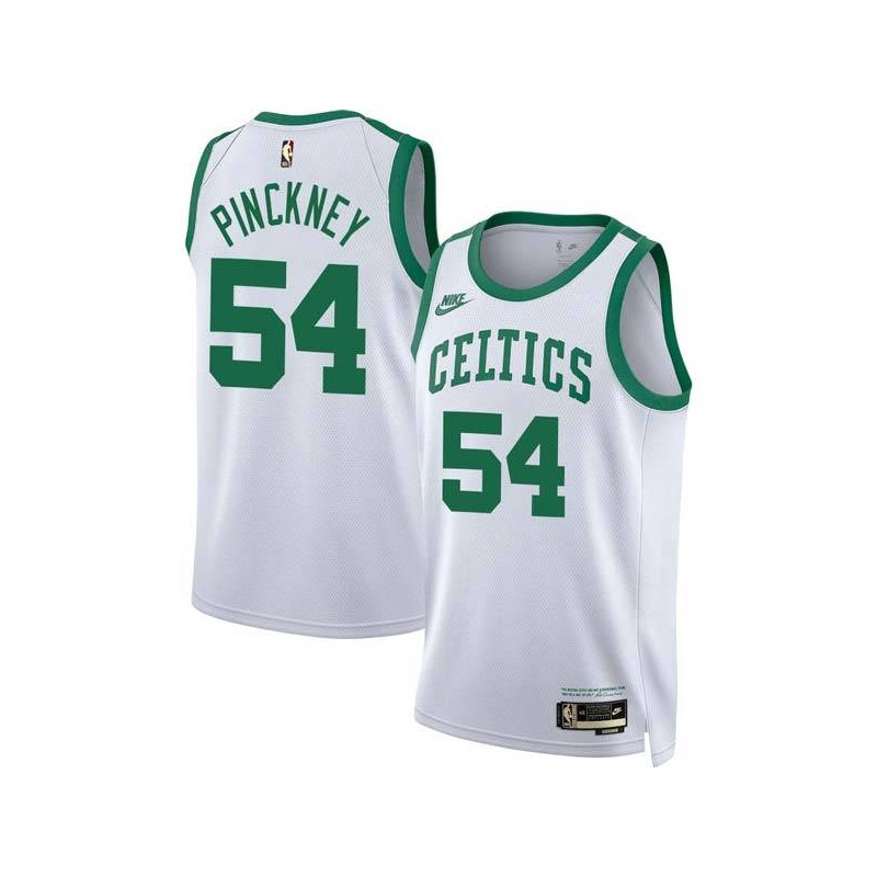 White Classic Ed Pinckney Twill Basketball Jersey -Celtics #54 Pinckney Twill Jerseys, FREE SHIPPING