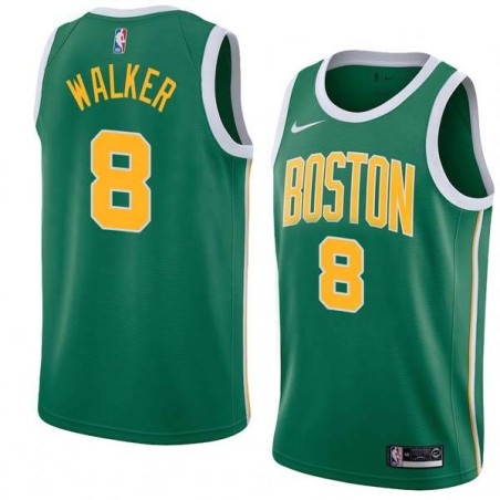 Green_Gold Kemba Walker Celtics #8 Twill Basketball Jersey FREE SHIPPING