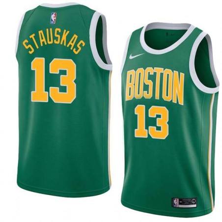 Green_Gold Nik Stauskas Celtics #13 Twill Basketball Jersey FREE SHIPPING