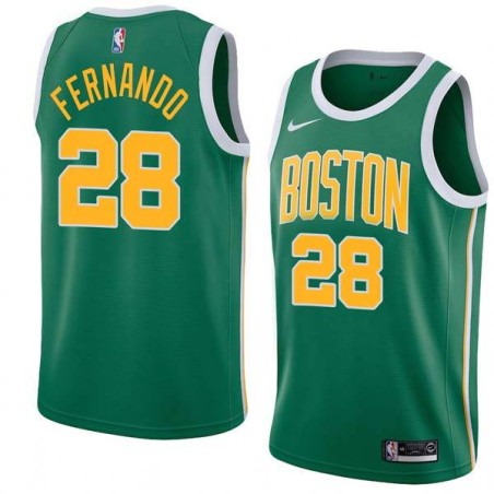 Green_Gold Bruno Fernando Celtics #28 Twill Basketball Jersey FREE SHIPPING