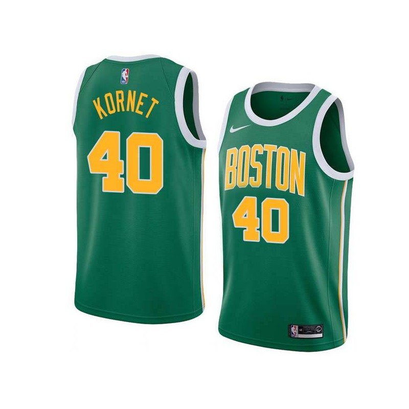 Green_Gold Luke Kornet Celtics #40 Twill Basketball Jersey FREE SHIPPING