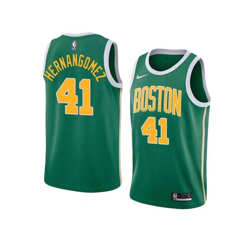 Green_Gold Juancho Hernangomez Celtics #41 Twill Basketball Jersey FREE SHIPPING