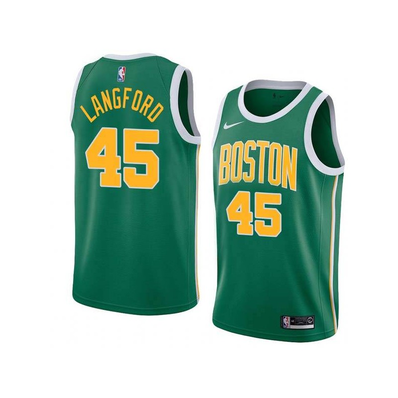 Green_Gold Romeo Langford Celtics #45 Twill Basketball Jersey FREE SHIPPING