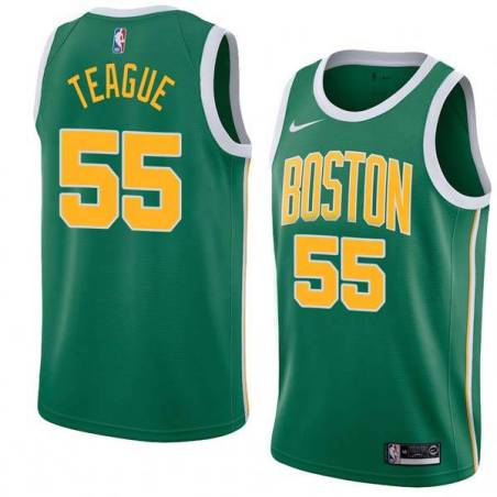 Green_Gold Jeff Teague Celtics #55 Twill Basketball Jersey FREE SHIPPING