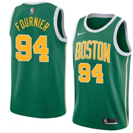 Green_Gold Evan Fournier Celtics #94 Twill Basketball Jersey FREE SHIPPING