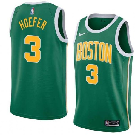 Green_Gold Charlie Hoefer Twill Basketball Jersey -Celtics #3 Hoefer Twill Jerseys, FREE SHIPPING