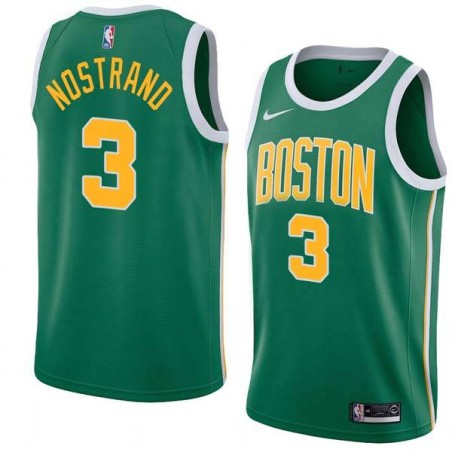 Green_Gold George Nostrand Twill Basketball Jersey -Celtics #3 Nostrand Twill Jerseys, FREE SHIPPING