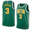 Green_Gold Dennis Johnson Twill Basketball Jersey -Celtics #3 Johnson Twill Jerseys, FREE SHIPPING