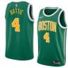 Green_Gold Tony Battie Twill Basketball Jersey -Celtics #4 Battie Twill Jerseys, FREE SHIPPING