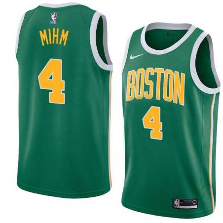 Green_Gold Chris Mihm Twill Basketball Jersey -Celtics #4 Mihm Twill Jerseys, FREE SHIPPING