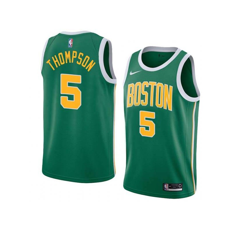 Green_Gold John Thompson Twill Basketball Jersey -Celtics #5 Thompson Twill Jerseys, FREE SHIPPING