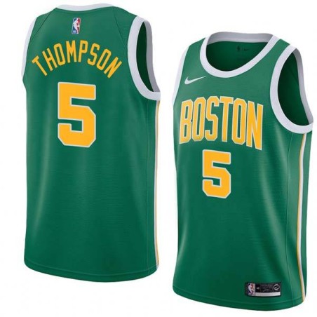 Green_Gold John Thompson Twill Basketball Jersey -Celtics #5 Thompson Twill Jerseys, FREE SHIPPING