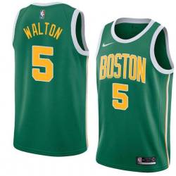 Green_Gold Bill Walton Twill Basketball Jersey -Celtics #5 Walton Twill Jerseys, FREE SHIPPING