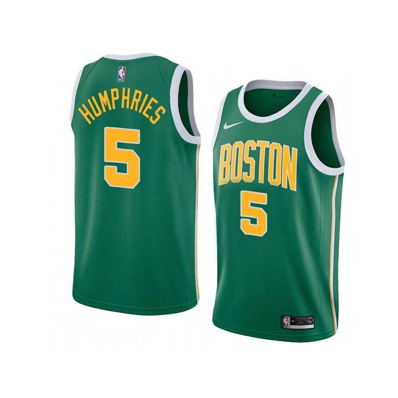 Green_Gold Jay Humphries Twill Basketball Jersey -Celtics #5 Humphries Twill Jerseys, FREE SHIPPING