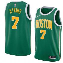 Green_Gold Chucky Atkins Twill Basketball Jersey -Celtics #7 Atkins Twill Jerseys, FREE SHIPPING