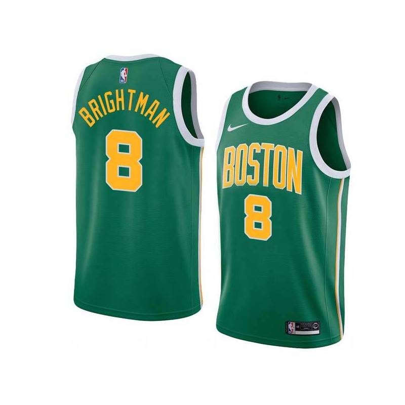 Green_Gold Al Brightman Twill Basketball Jersey -Celtics #8 Brightman Twill Jerseys, FREE SHIPPING