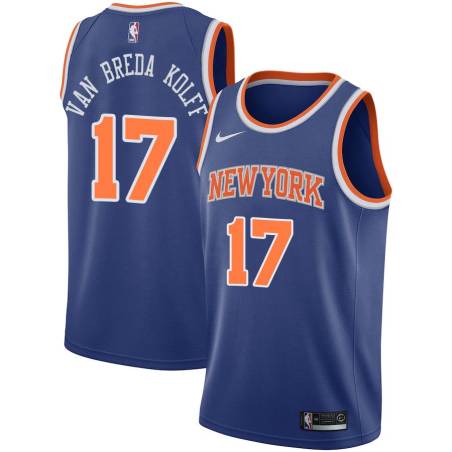 Blue Butch Van Breda Kolff Twill Basketball Jersey -Knicks #17 Van Breda Kolff Twill Jerseys, FREE SHIPPING