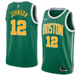 Green_Gold Chris Johnson Twill Basketball Jersey -Celtics #12 Johnson Twill Jerseys, FREE SHIPPING