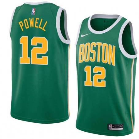 Green_Gold Dwight Powell Twill Basketball Jersey -Celtics #12 Powell Twill Jerseys, FREE SHIPPING