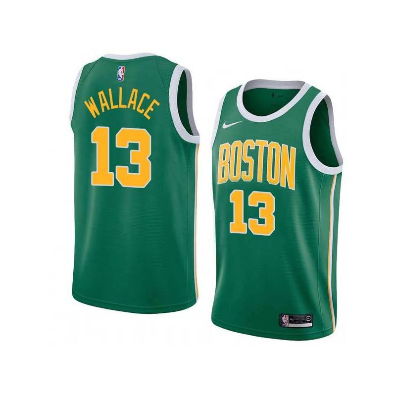 Green_Gold Red Wallace Twill Basketball Jersey -Celtics #13 Wallace Twill Jerseys, FREE SHIPPING