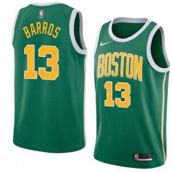 Green_Gold Dana Barros Twill Basketball Jersey -Celtics #13 Barros Twill Jerseys, FREE SHIPPING