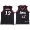 Black Throwback Anthony Parker Twill Basketball Jersey -76ers #12 Parker Twill Jerseys, FREE SHIPPING