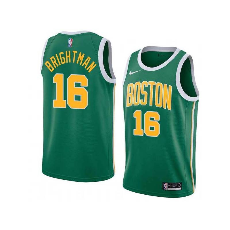 Green_Gold Al Brightman Twill Basketball Jersey -Celtics #16 Brightman Twill Jerseys, FREE SHIPPING