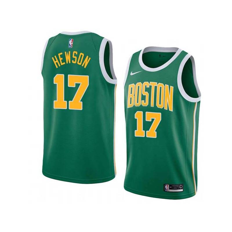 Green_Gold Jack Hewson Twill Basketball Jersey -Celtics #17 Hewson Twill Jerseys, FREE SHIPPING