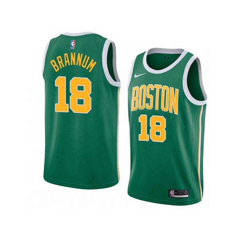 Green_Gold Bob Brannum Twill Basketball Jersey -Celtics #18 Brannum Twill Jerseys, FREE SHIPPING