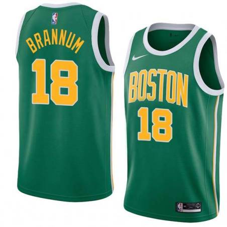 Green_Gold Bob Brannum Twill Basketball Jersey -Celtics #18 Brannum Twill Jerseys, FREE SHIPPING