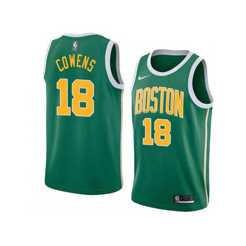 Green_Gold Dave Cowens Twill Basketball Jersey -Celtics #18 Cowens Twill Jerseys, FREE SHIPPING