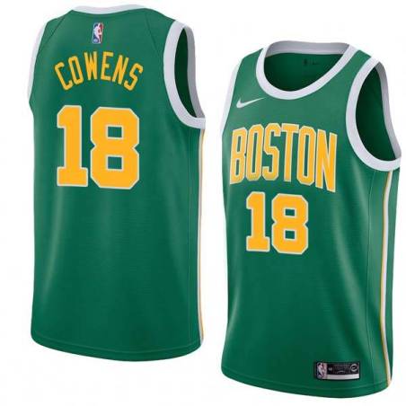 Green_Gold Dave Cowens Twill Basketball Jersey -Celtics #18 Cowens Twill Jerseys, FREE SHIPPING