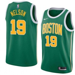 Green_Gold Don Nelson Twill Basketball Jersey -Celtics #19 Nelson Twill Jerseys, FREE SHIPPING