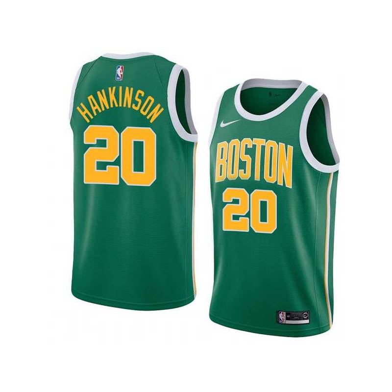 Green_Gold Phil Hankinson Twill Basketball Jersey -Celtics #20 Hankinson Twill Jerseys, FREE SHIPPING