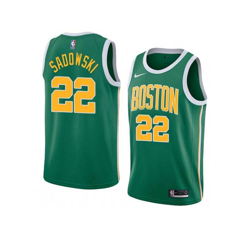 Green_Gold Ed Sadowski Twill Basketball Jersey -Celtics #22 Sadowski Twill Jerseys, FREE SHIPPING