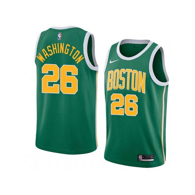 Green_Gold Kermit Washington Twill Basketball Jersey -Celtics #26 Washington Twill Jerseys, FREE SHIPPING