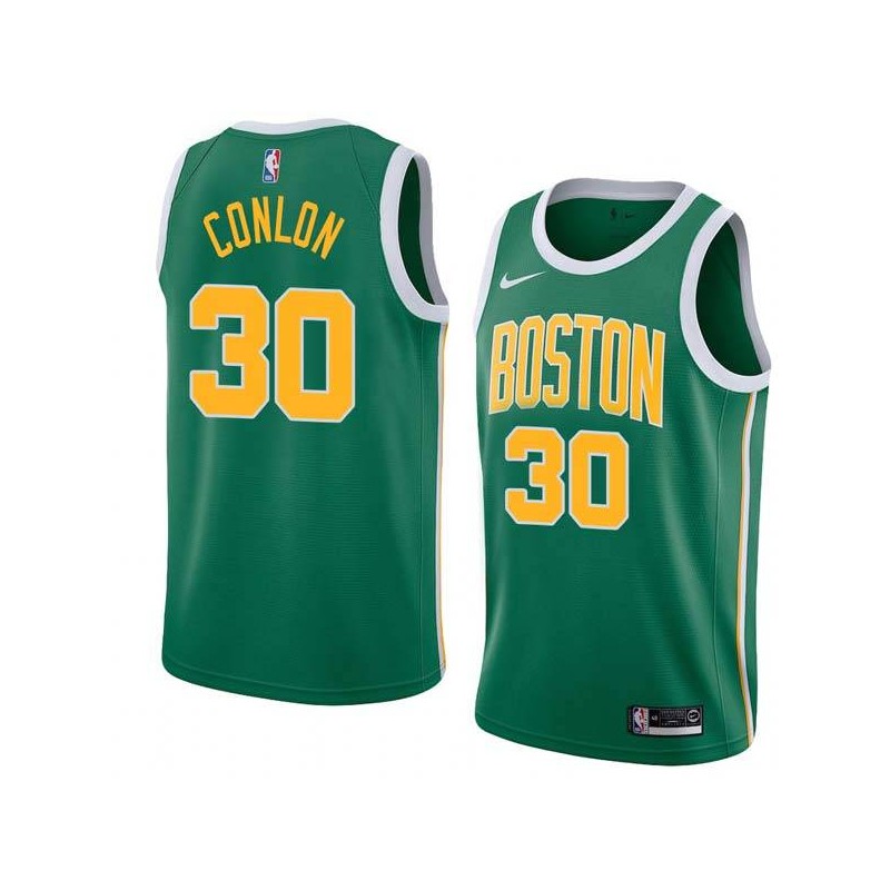 Green_Gold Marty Conlon Twill Basketball Jersey -Celtics #30 Conlon Twill Jerseys, FREE SHIPPING