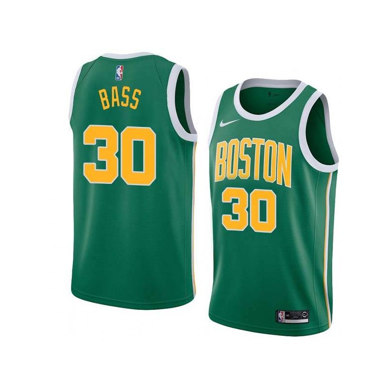 Green_Gold Brandon Bass Twill Basketball Jersey -Celtics #30 Bass Twill Jerseys, FREE SHIPPING