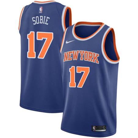 Blue Ron Sobie Twill Basketball Jersey -Knicks #17 Sobie Twill Jerseys, FREE SHIPPING