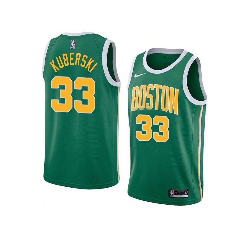 Green_Gold Steve Kuberski Twill Basketball Jersey -Celtics #33 Kuberski Twill Jerseys, FREE SHIPPING