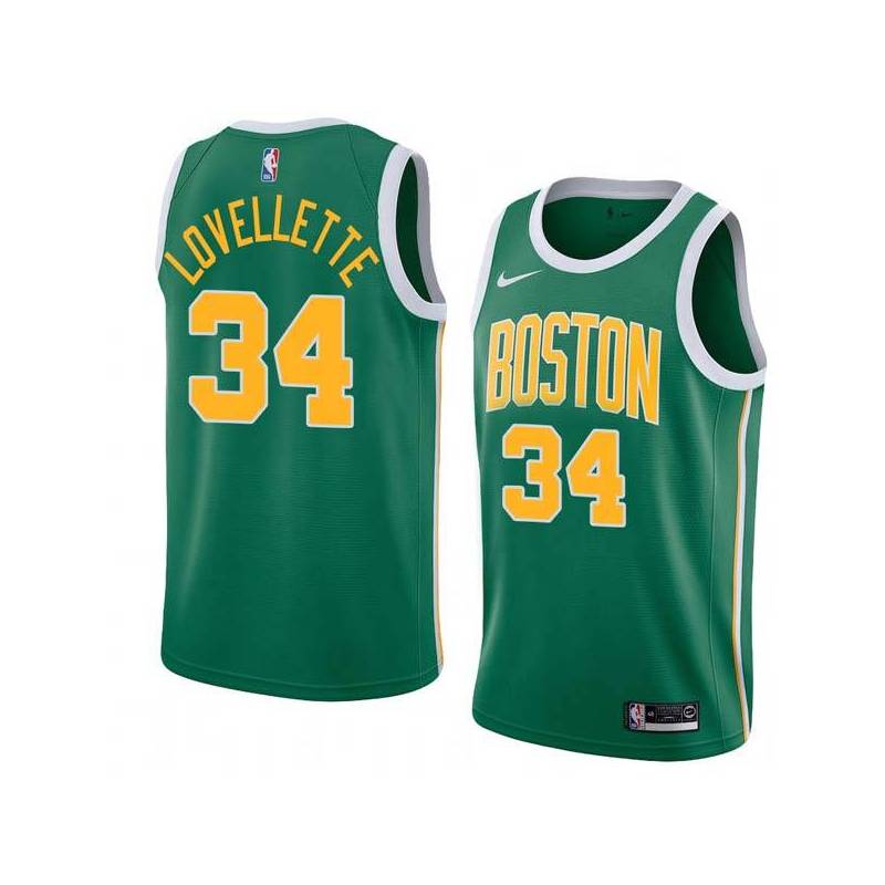 Green_Gold Clyde Lovellette Twill Basketball Jersey -Celtics #34 Lovellette Twill Jerseys, FREE SHIPPING