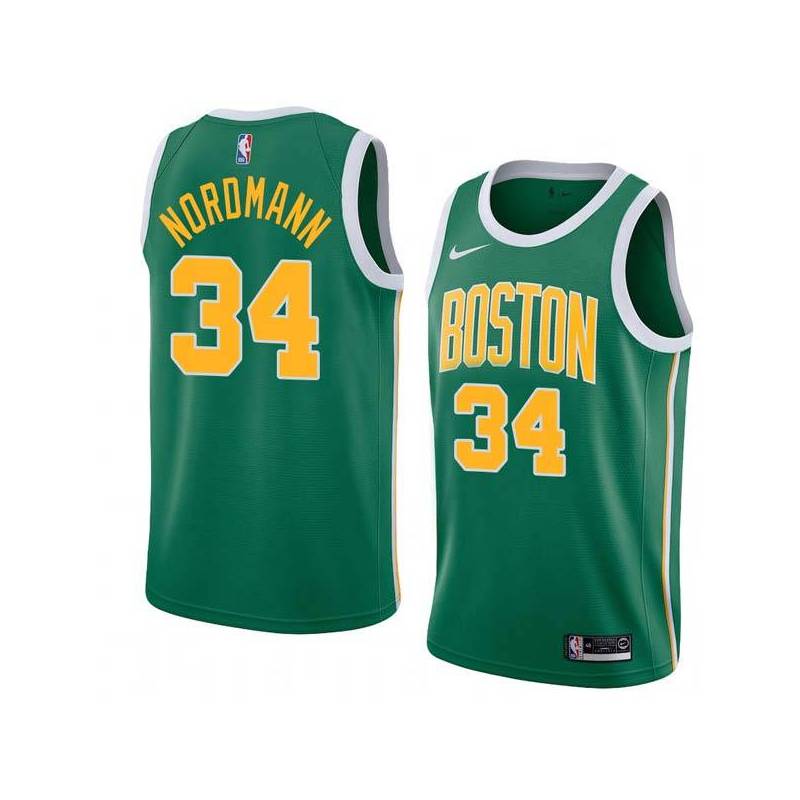 Green_Gold Bevo Nordmann Twill Basketball Jersey -Celtics #34 Nordmann Twill Jerseys, FREE SHIPPING