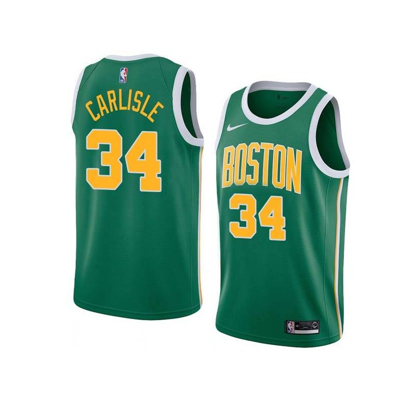 Green_Gold Rick Carlisle Twill Basketball Jersey -Celtics #34 Carlisle Twill Jerseys, FREE SHIPPING