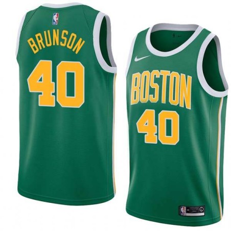 Green_Gold Rick Brunson Twill Basketball Jersey -Celtics #40 Brunson Twill Jerseys, FREE SHIPPING